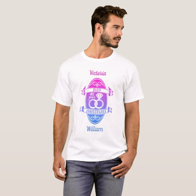 40 Jahre traditionelles ruby 40. Hochzeitstag T-Shirt (Vorne ganz)