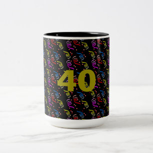 40 Jahre und Konfetti Zweifarben-Tasse Zweifarbige Tasse