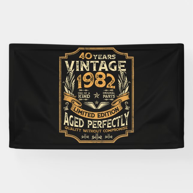 40 Jahre Vintag 1982 40. Geburtstag Banner (Horizontal)