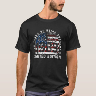 40 Jahre Vintag 1983 Amerikanische Flagge 40. Gebu T-Shirt