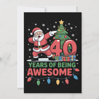 40 Jahre Weihnachtsgeburtstag Santa Dabbing Xmas Einladung