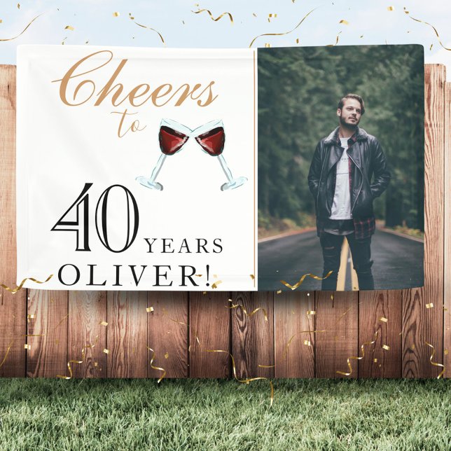 40 Jahre Wein 40. Geburtstag Foto Banner (Von Creator hochgeladen)