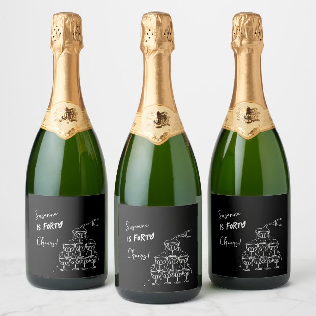 40 Jahre Weinetikett bevorzugt Dekoration (Flaschen)