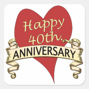 40. Jahrestag Quadratischer Aufkleber