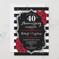 40. Jahrestag - Ruby Red Silver Schwarz-weiß