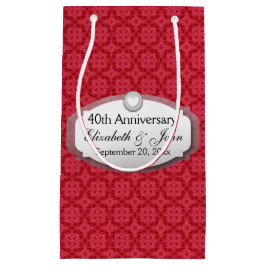40. Jahrestags-Hochzeitstag-karminrotes Rot Z061 Mittlere Geschenktüte