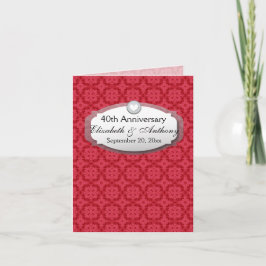 40. Jahrestags-Hochzeitstag-karminrotes Rot Z06 Einladung