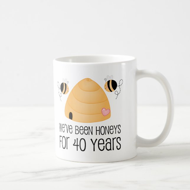 40. Jahrestags-Paar-Geschenk Kaffeetasse (Rechts)