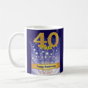 40-jähriges CUSTOM Erholung Jahrestag kühne Zahl Kaffeetasse