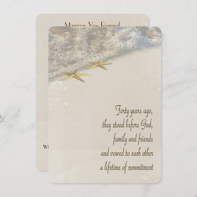 40-jähriges Vow Renewal Wedding Program Einladung (Vorne/Hinten)
