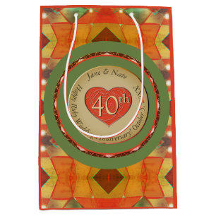 40./Jegliches Wrapping Paper zum Hochzeitstag Mittlere Geschenktüte