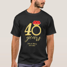 40. Jubiläum 40 Jahre Ruby-Hochzeit T-Shirt
