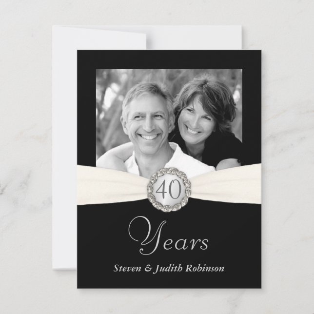 40. Jubiläum - Imitate Pocket Style - KLEIN Einladung (Vorderseite)