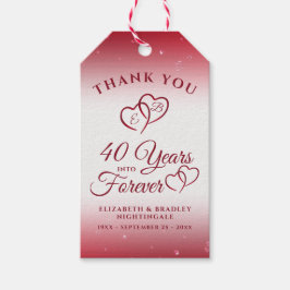 40 Jubiläum Monogram Heart YEARS INTO FOREVER Geschenkanhänger