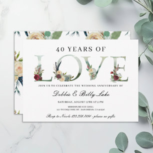 40. Jubiläum Party 40 Jahre Liebe Einladung