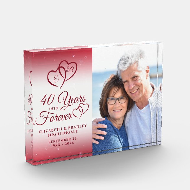 40 Jubiläum Ruby Heart 40 JAHRE INTO FOREVER Fotoblock (Links)