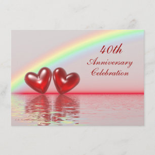 40. Jubiläum Ruby Hearts Einladung