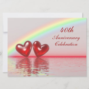 40. Jubiläum Ruby Hearts Einladung