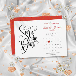 40. Jubiläum Save-the-Date-Kalender Rubinherz Save The Date