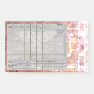 40 K Score Tracker und Schlachtbericht, mit Notize Post-it Klebezettel