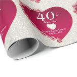 40. Karminroter Text des Jahrestags-| DIY Geschenkpapier<br><div class="desc">40. Karminroter Jahrestag personifizieren Geschenk-Verpackung. 100% kundengerecht. Bereiten Sie vor, um die Kästen auszufüllen oder den BESONDERS ANFERTIGEN Knopf an zu klicken, um irgendwelche des Schriftartes oder der Grafiken hinzuzufügen, zu bewegen, zu löschen, die Größe neu zu bestimmen oder zu ändern. Gemacht mit hohem Entschließungsvektor und/oder digitalen Grafiken für einen...</div>