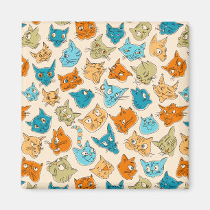 40 Katzengesichter und ein Schwanz Magnet