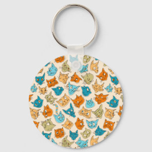 40 Katzengesichter und ein Schwanz Schlüsselanhänger