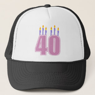 40 Kerzen (Rosa/Lila) Truckerkappe