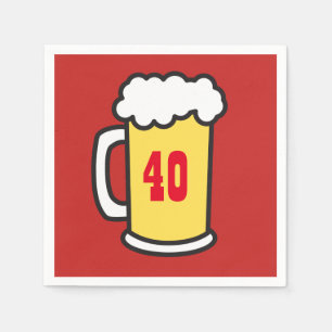 40. Meilenstein Geburtstagsparty Beer Napkins Serviette