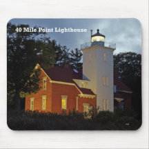 40 Mile Point Leuchtturm dusk Mousepad