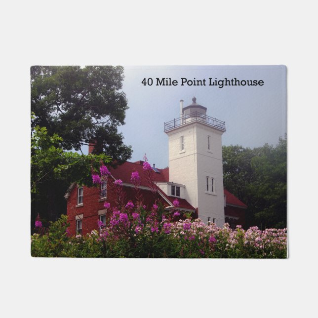 40 Mile Point Leuchtturm Federmatte Fußmatte (Vorderseite)