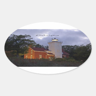 40 Mile Point Lighthouse Dusk Aufkleber