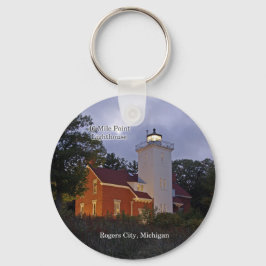 40 Mile Point Lighthouse in der Schlüsselkette der Schlüsselanhänger