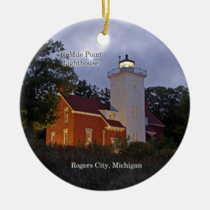 40 Mile Point Lighthouse Kreiszierung Keramik Ornament