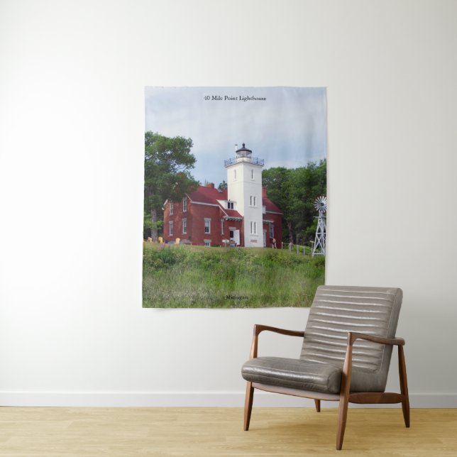 40 Mile Point Lighthouse Wandteppich (Beispiel)