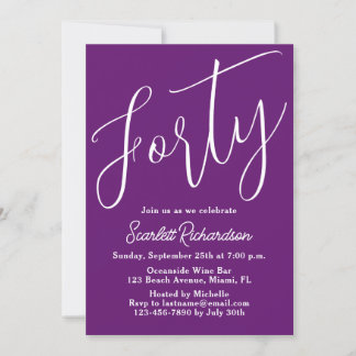 40 Moderne Drehbücher Herbst Lila 40. Geburtstag Einladung