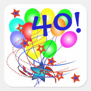 40! oder jedes Alter Geburtstagsballons Aufkleber