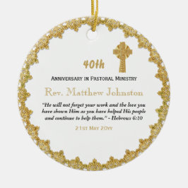 40. Ordination Jubiläum Personalisierte Schrift Keramik Ornament