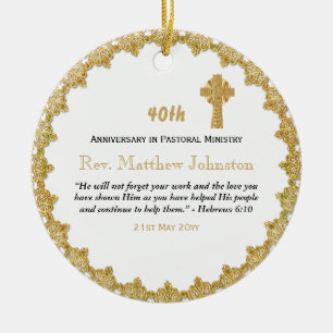 40. Ordination Jubiläum Personalisierte Schrift Keramik Ornament