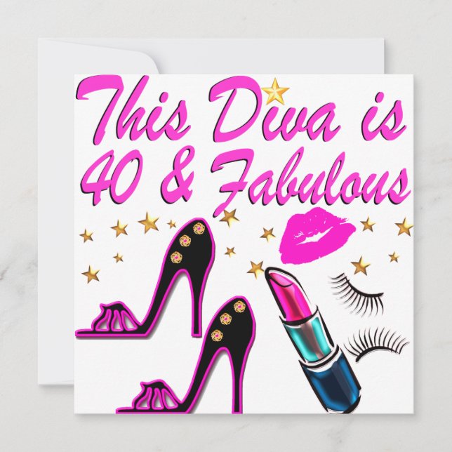 40. PARTY DIVA EINLADUNG (Vorderseite)