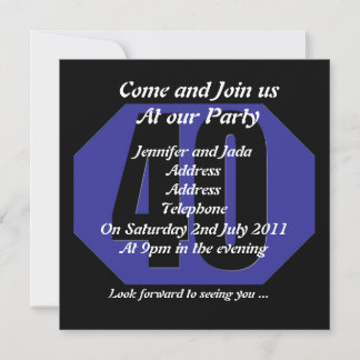40. Party Einladung