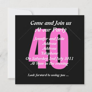 40. Party Einladung