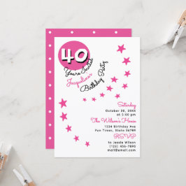 40. Pink Happy Geburtstag Individuelle Name Einlad Einladung