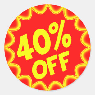 40 PROZENT WEG VOM KLEINaufkleber Runder Aufkleber