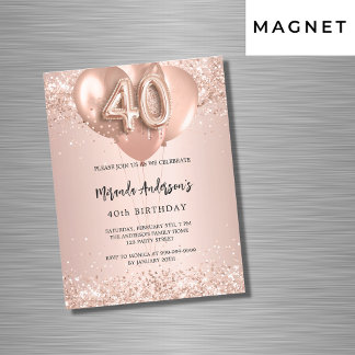 40. Rose Goldballons Luxus Magneteinladung