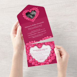 40. rubiner Hochzeitstag ohne Umschlag All In One Einladung