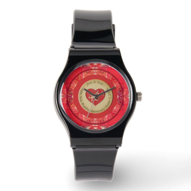 40. Rubinhochzeit Armbanduhr (Vorderseite)