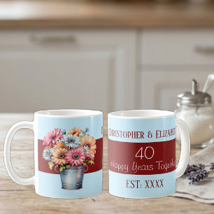 40. Rubinhochzeit Blumen Namen Blau Kaffeetasse