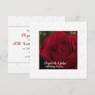 40. Rubinhochzeit roter Rosen Einladung