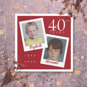 40. Rubinhochzeitsjubiläum Kind Fotos Serviette